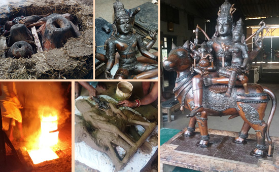 Bronze (Panchaloha) Moorthy making in Swamimalai, Tamil Nadu