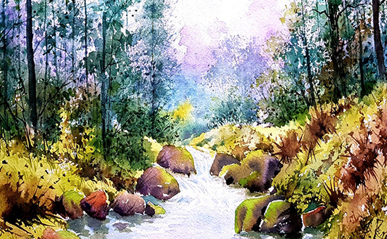Most beautiful nature painting/ Nature painting drawing in Water color -  video Dailymotion